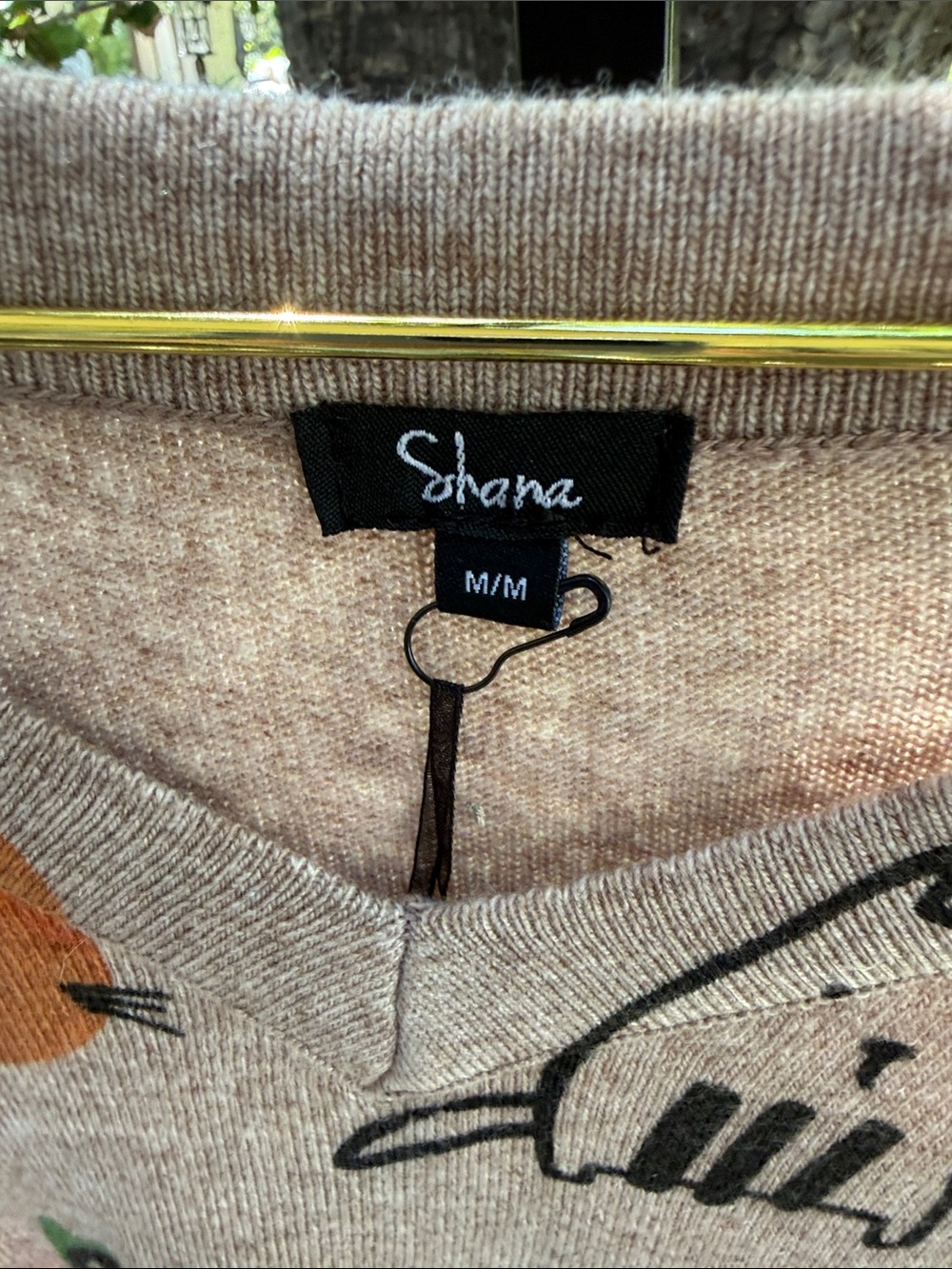 Cat Print V-Neck Sweater - Multicolor - Picture 5 of 5